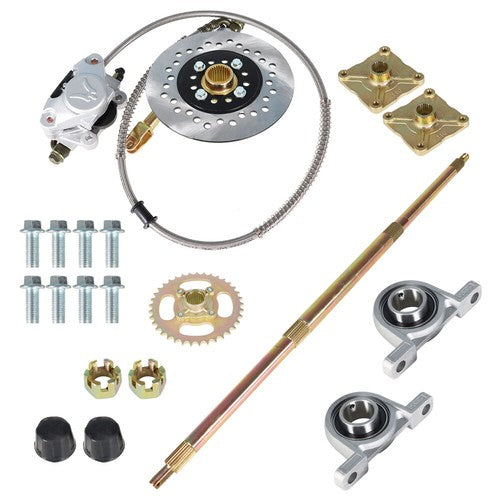 Solid Spare US Go Kart ATV Live Rear Axle Kit + Brake Assembly +Sprocket Hub Drift Trike 32"