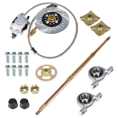 Solid Spare US Go Kart ATV Live Rear Axle Kit + Brake Assembly +Sprocket Hub Drift Trike 32"