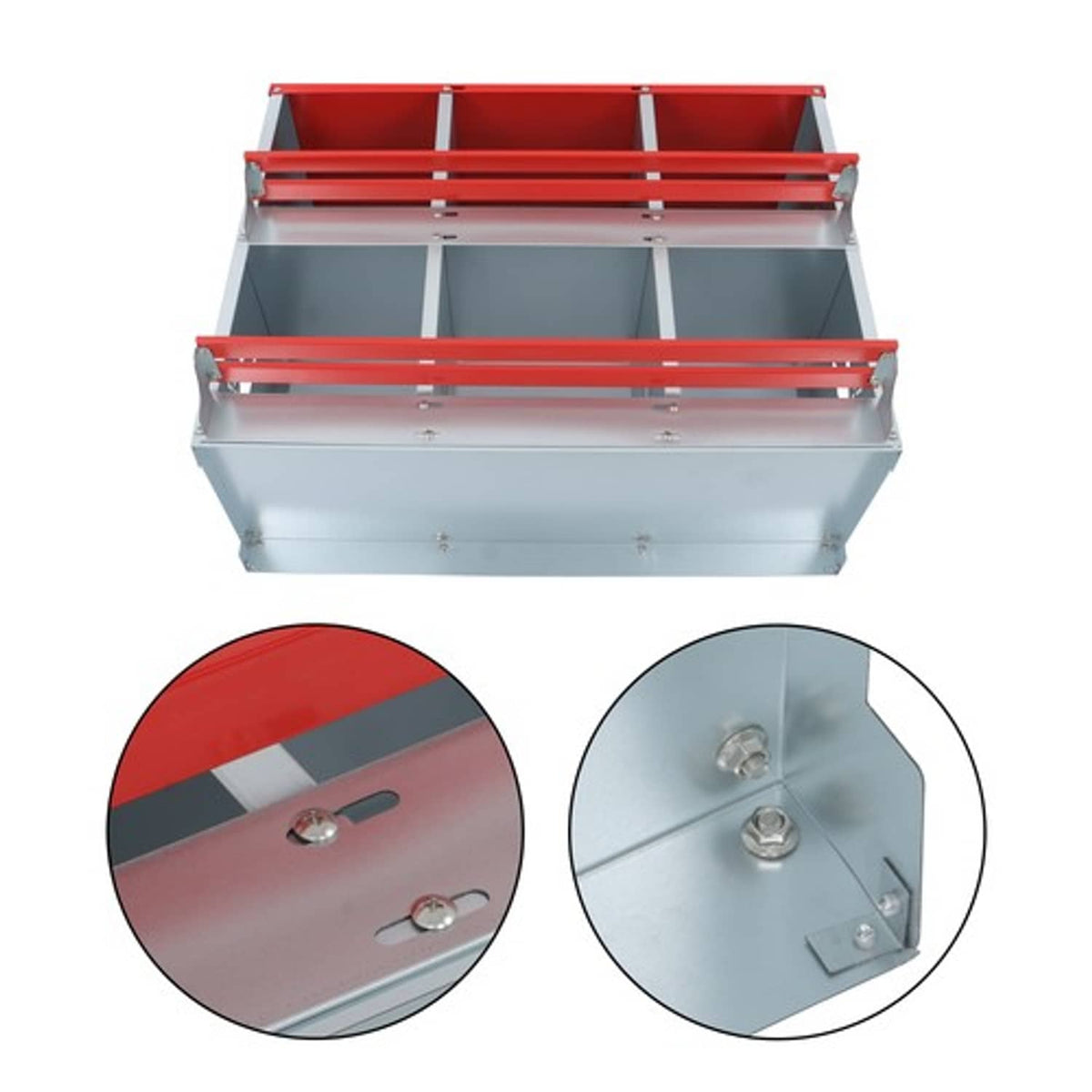 Solid Spare Chicken Nesting Boxes 6 Compartment Metal Poultry Nest Box Large Vented Holes