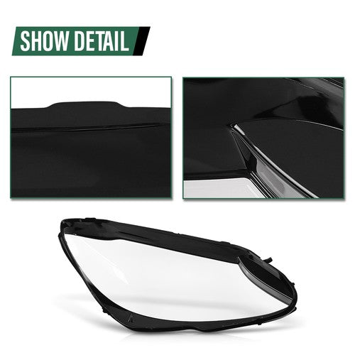 Solid Spare Fit For 19-20 Mercedes-Benz C-Class W205 Headlight Replacement Lens Left & Right