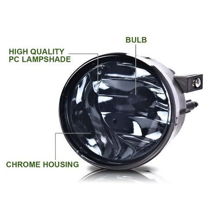 Solid Spare Fit For 04-15 Nissan Titan/05-07 Armada Smoke Lens Bumper Fog Lights w/ Bulbs