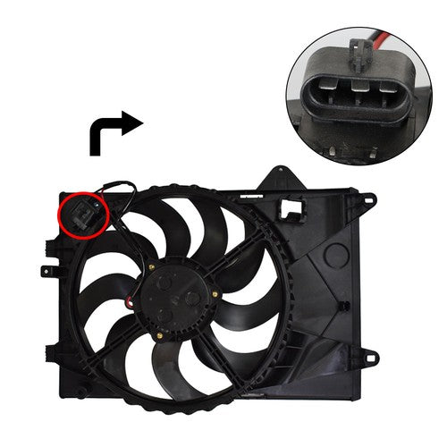 Solid Spare Plastic Radiator AC Condenser Electric Cooling Fan For 13-18 Chevy Trax 1.8L