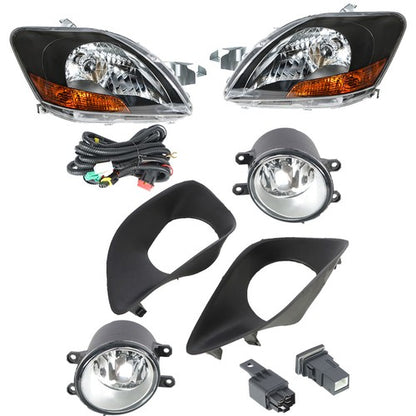 Solid Spare Driver+Passenger Side Fog Lights For 2007-2011 Toyota Yaris Halogen Headlights