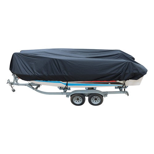 Solid Spare 11-13ft Waterproof Heavy Duty Boat Cover V-Hull Runabouts 420D Black
