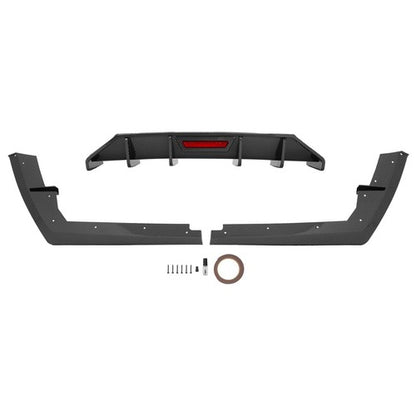 Solid Spare For Hyundai Elantra 21-23 Rear Bumper Diffuser Lip W/ Led Light Carbon Look
