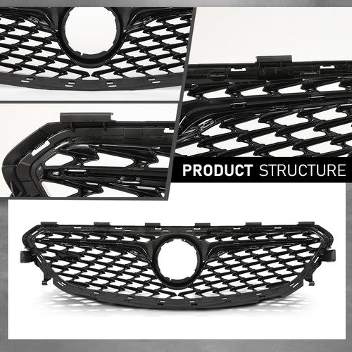 Solid Spare Fit For 2018-2020 Buick Regal Sportback Front Bumper Upper Grille Black & Chrome