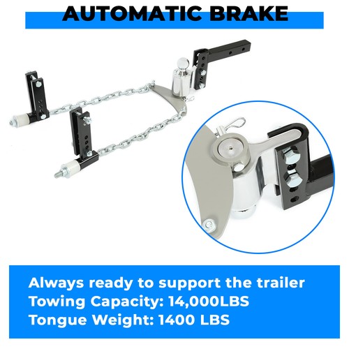 Solid Spare 14000lbs Weight Distribution Hitch w/ Sway Control & 2-5/16 in Ball & 2 in Shank