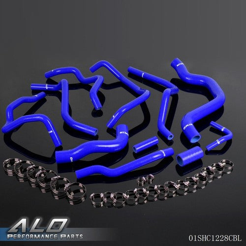Solid Spare Fit For 2013-2016 Ford New Mondeo 2.0T Blue Silicone Radiator Hose Pipe Kit