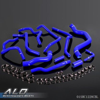 Solid Spare Fit For 2013-2016 Ford New Mondeo 2.0T Blue Silicone Radiator Hose Pipe Kit