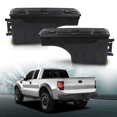 Solid Spare Truck Bed Storage Tool Box Swing Case Left & Right Side Fit For 97-14 Ford F150
