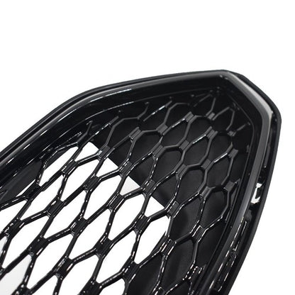 Solid Spare Front Upper Honeycomb Trim Black Gloss Grille Fit For Ford Fusion 2017 2018