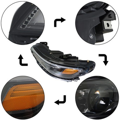 Solid Spare Headlight Projector Fit For Jeep Cherokee 2019-2022 LED Replacement LH/Left Side