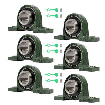 Solid Spare 6 Pcs UCP208-24 Pillow Block Bearing Solid Base 2-Bolt Self-Aligning 1-1/2" Bore