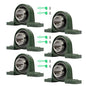 Solid Spare 6 Pcs UCP208-24 Pillow Block Bearing Solid Base 2-Bolt Self-Aligning 1-1/2" Bore