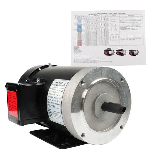 Solid Spare 2 HP Electric Motor 3 Phase 56C Frame 1800 RPM TEFC 230 / 460 Volt New
