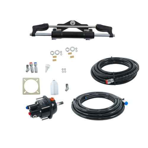 Solid Spare 350HP Hydraulic Outboard Steering System Helm Pump Cylinder Tubing Kit 26ft