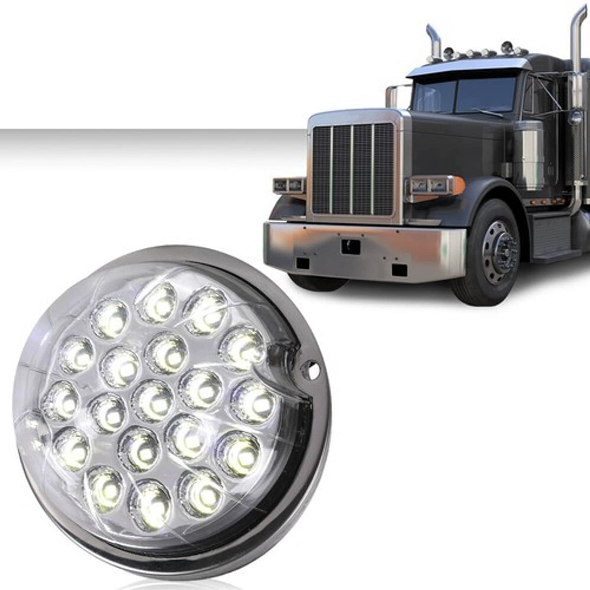 Solid Spare White LED / Clear Lens Watermelon Marker Turn Signal Clearance Light w/ Base New