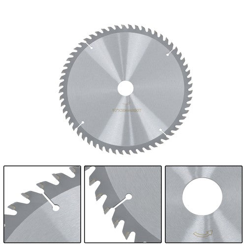 Solid Spare Industrial-Grade 10"×30mm×60T Saw Blade with Carbide Teeth, Silver Coating