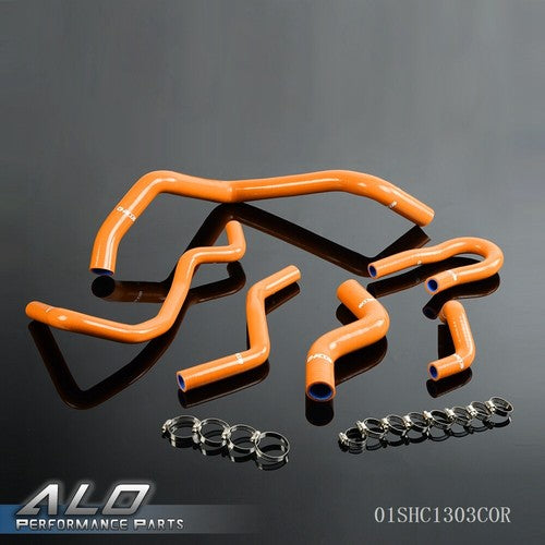 Solid Spare Fit For 92-2000 Civic 1.6L SOHC D15 D16 EG EK Orange Silicone Radiator Hose Kit