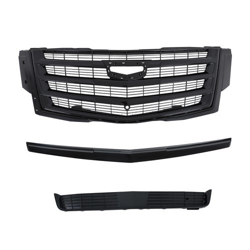 Solid Spare Fit For Cadillac Escalade 2015-2020 3Pcs New Plastic Front Center Mesh Grille