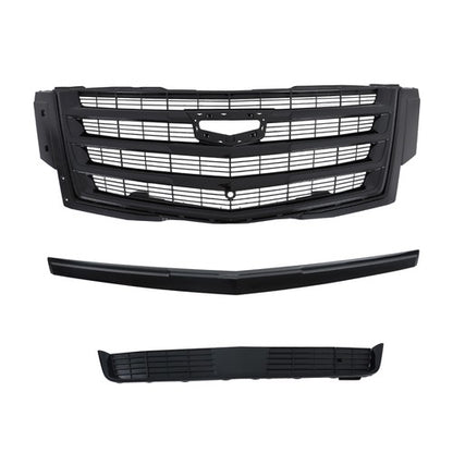 Solid Spare Fit For Cadillac Escalade 2015-2020 3Pcs New Plastic Front Center Mesh Grille