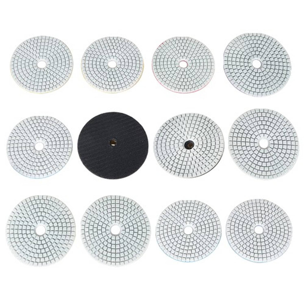 Solid Spare Diamond Polishing Pads Wet Dry 4 Inch Set Kit For Granite Concrete Marble 12PCS