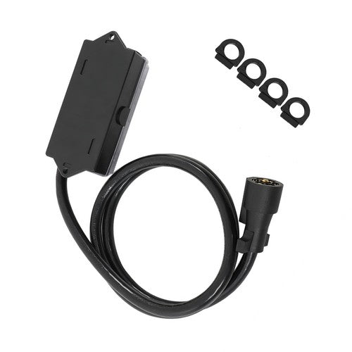 Solid Spare 6 Ft Wiring Cable 7 Way Plug Inline Pre-Wired Trailer BLACK Cord w/Junction Box