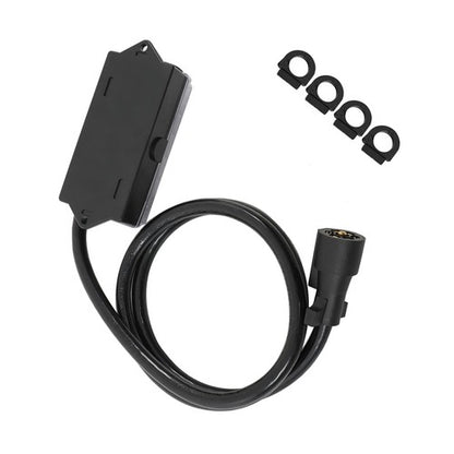 Solid Spare 6 Ft Wiring Cable 7 Way Plug Inline Pre-Wired Trailer BLACK Cord w/Junction Box