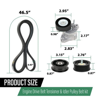 Solid Spare Engine Drive Belt Tensioner & Idler Pulley Serpentine Belt Kit For Mercedes-Benz