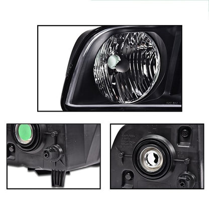 Solid Spare New Fit For 2005-2009 Ford Mustang Right Passenger Side Headlight Assembly Black