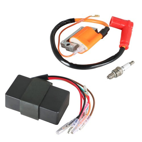 Solid Spare Fit For Yamaha G1 Gas 2 Cycle Golf Cart 79-86 Ignition Coil CDI Box & Spark Plug