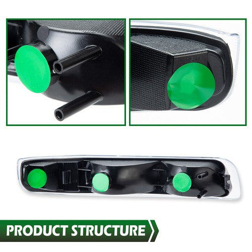 Solid Spare Factory Style Headlights Bumper Fit For 99-2002 Chevy Silverado 1500 2500 3500