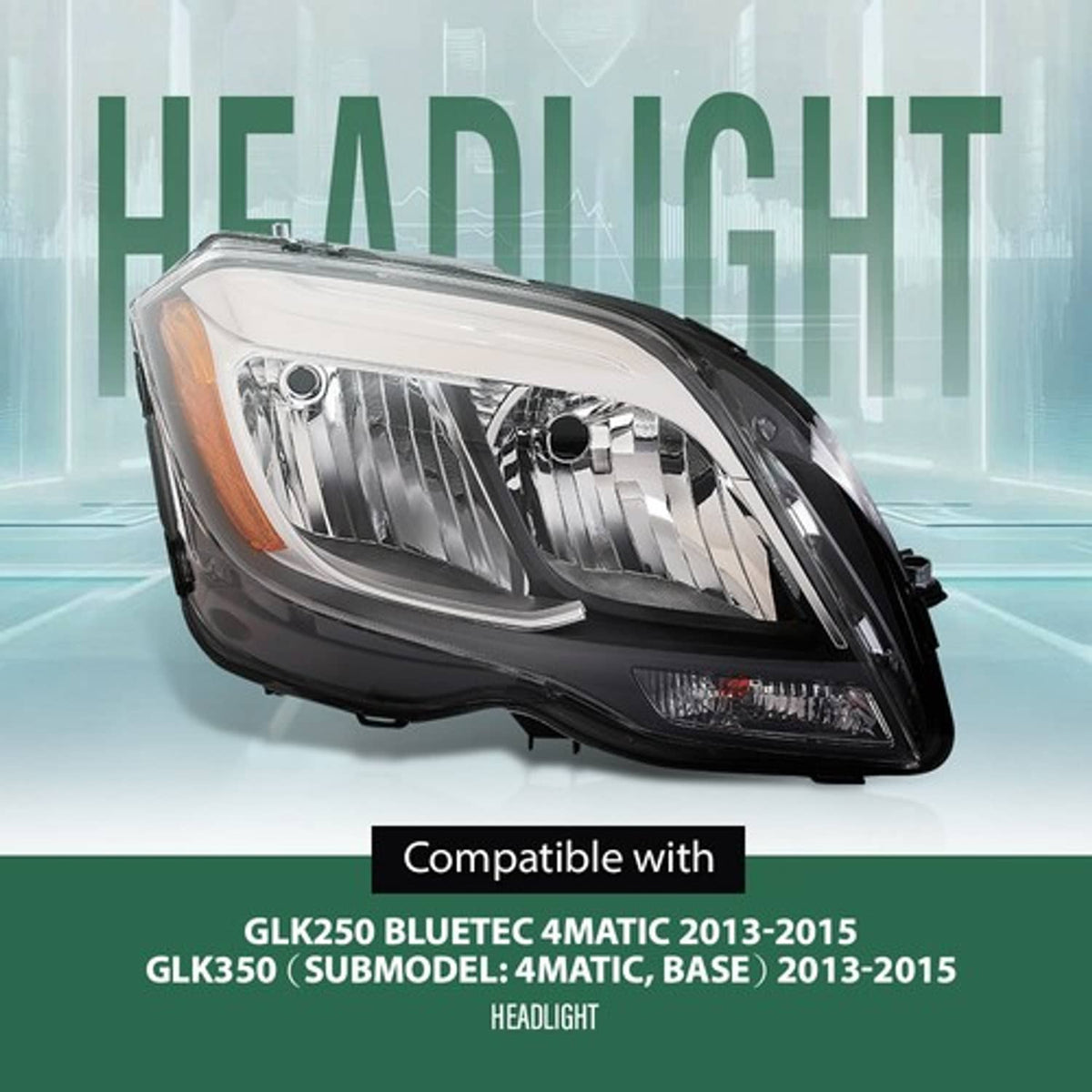 Solid Spare Halogen Headlight Right Side Fit For 2013 2014 2015 Mercedes Benz GLK250 GLK350