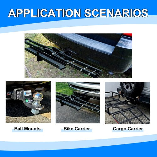 Solid Spare 2'' Trailer Hitch For Camper RV Trailers 5th Wheel Bike Rack Mount Adjustable