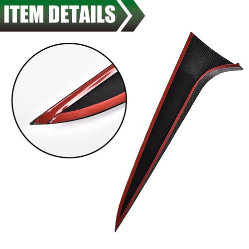 Solid Spare Fit For 19-21 BMW X4 Rear Window Spoiler Wing Side Trim Carbon Look 2pcs