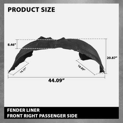 Solid Spare Front Fender Liner Splash Shield Right Fit For 2020-2024 Ford Escape FO1249205