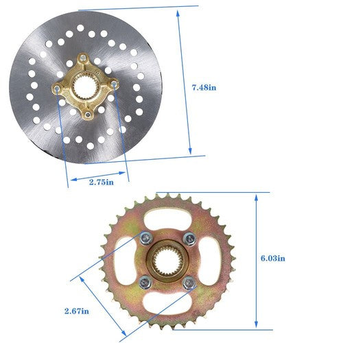 Solid Spare US Go Kart ATV Live Rear Axle Kit + Brake Assembly +Sprocket Hub Drift Trike 32"