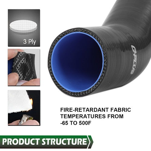 Solid Spare Fit For 2003-2010 Dodge Ram 5.9 6.7L Cummins Diesel Radiator Silicone Hose Black