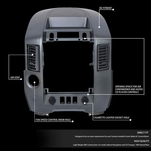 Solid Spare NEW For 04 05 06 Nissan Titan Armada Instrument Panel Lid Dash Radio Bezel ABS