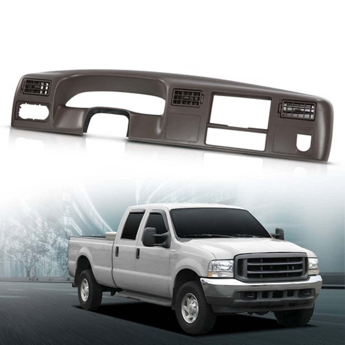 Solid Spare Dash Cluster Radio Bezel Trim Panel Brown Fit For 1999-2004 Ford F250 F350