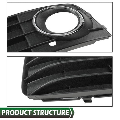 Solid Spare Fit For 09-11 Audi A4 B8 A4L Front Bumper Fog Light Grille Grill Cover Pair