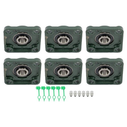 Solid Spare 6Pcs UCF204-12 Pillow Block Flange Bearing 3/4" Bore 4 Bolt Solid Base