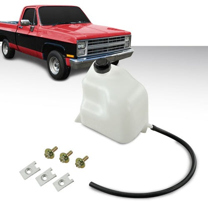 Solid Spare Fit For 1981-87 Chevy GMC GM Truck Coolant Bottle & Cap W/Mounting Hardware&Hose