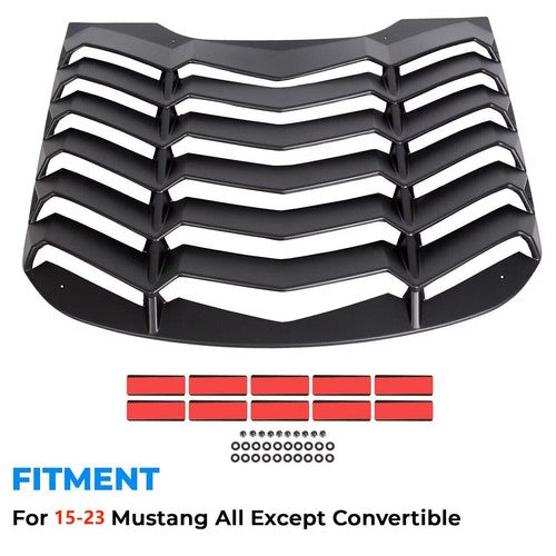 Solid Spare Fits 2015-2023 2019 2018 Ford Mustang Rear Window Louver Cover Sun Shade - ABS
