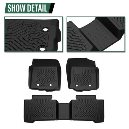 Solid Spare Fit For 2018-2023 Toyota Tacoma Double Cab All Weather TPE Floor Mats Liners