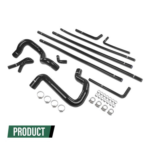 Solid Spare Fit For 88-94 Ford F-Series Bronco 5.0L/5.8L Silicone Radiator Hose Kit Black