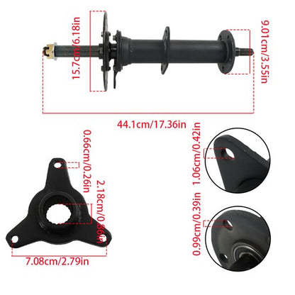 Solid Spare 40 Inch Rear Axle Kit with 3 Stud Hub Fit For 6 Inch and 7 Inch wheels