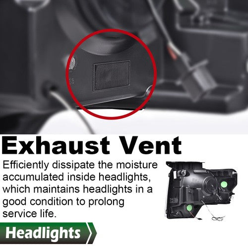 Solid Spare Dual LED Projector Headlights w/ Tail Lights Fit For 2009-2014 Ford F150 Pickup