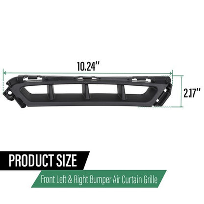 Solid Spare Front Bumper Air Curtain Grille Fit For 2019-2020 Hyundai Elantra Left+Right