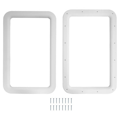 Solid Spare 15.7" x 24.8" White RV Entrance /Entry Door Window Frame For Camper Trailer